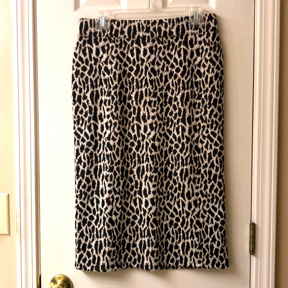 Loft petite knit leopard skirt
